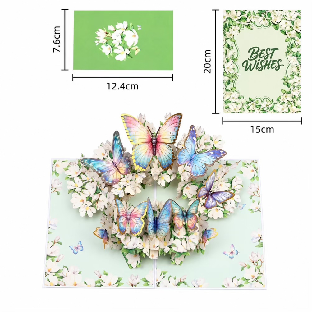Magnolia and Butterfly 3D Pop-Up Card - Image 2